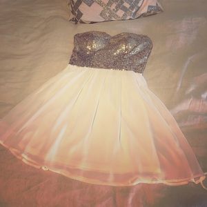 Dygarni Gold Sequin and White Dress